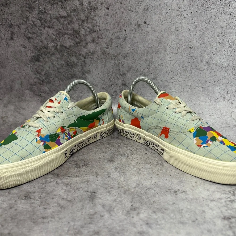 Vans Era Save Our Planet Sneakers Mens 8.5 World Map Multicolor Low Top Shoes